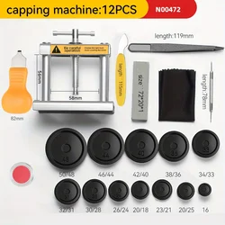 12pcs Watch Metal Capping Machine Set Desktop Wrist Watches Back Case Cover Press Screw, Close Watchmakers Hand Repair Tools Ki