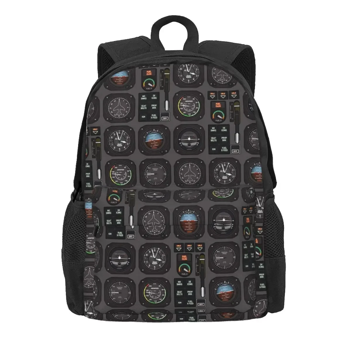 Pilot Flight Instruments Backpack Daypack Large Capacity Kids BookBag School Bag Shoulder Bags for Men Women