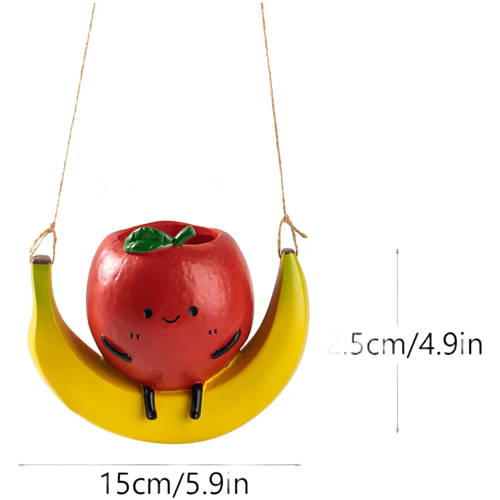 Hanging Hanging Fruit Flower Container Resin Craft Home Decor Present Creative Rocking Succulent Flower Pot Garden Flower