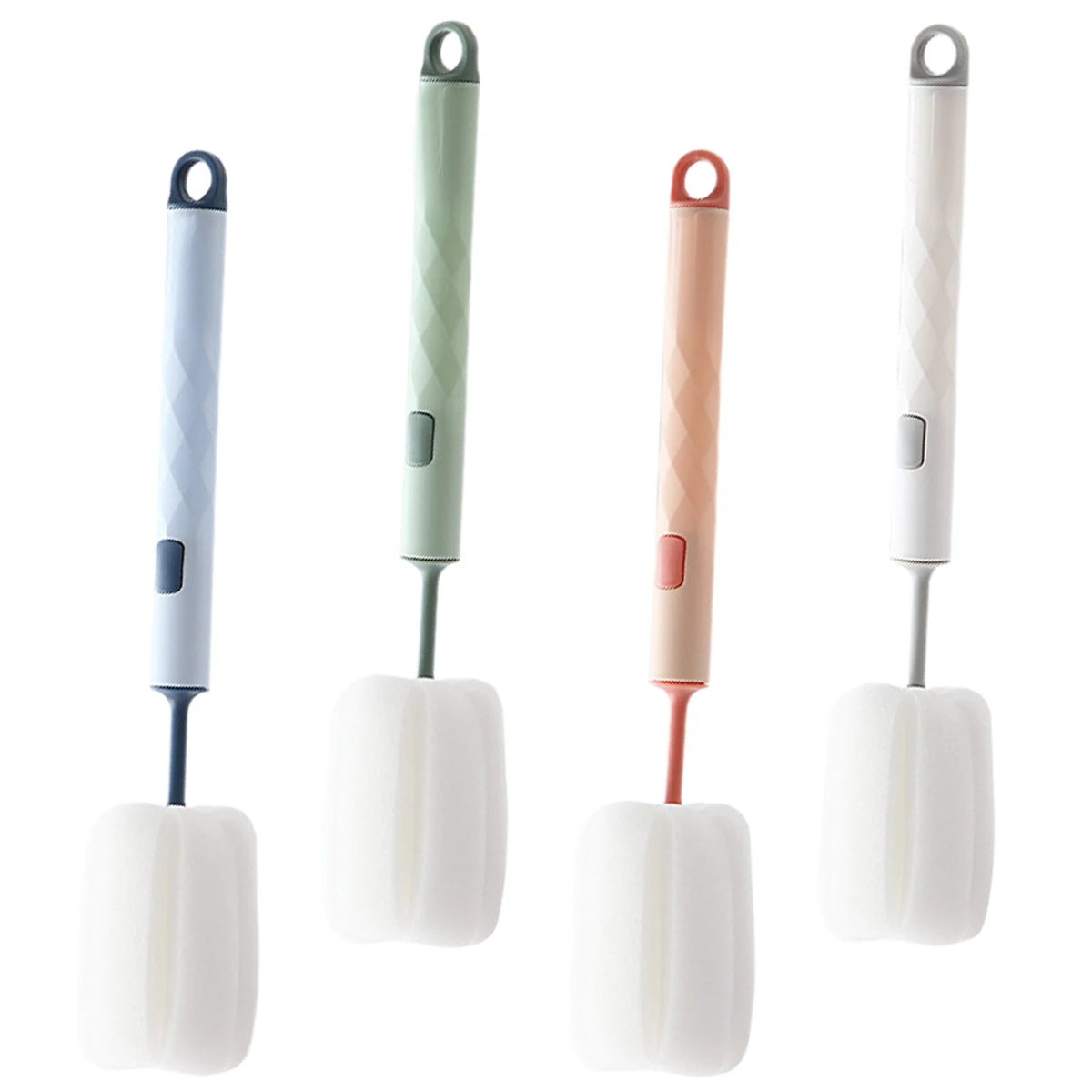 

4 Pcs Cup Brush Set Sponge Cleaning Water Bottle Scrubber Long Handle Multifunctional Detachable Tips Baby Bottle Brush Green