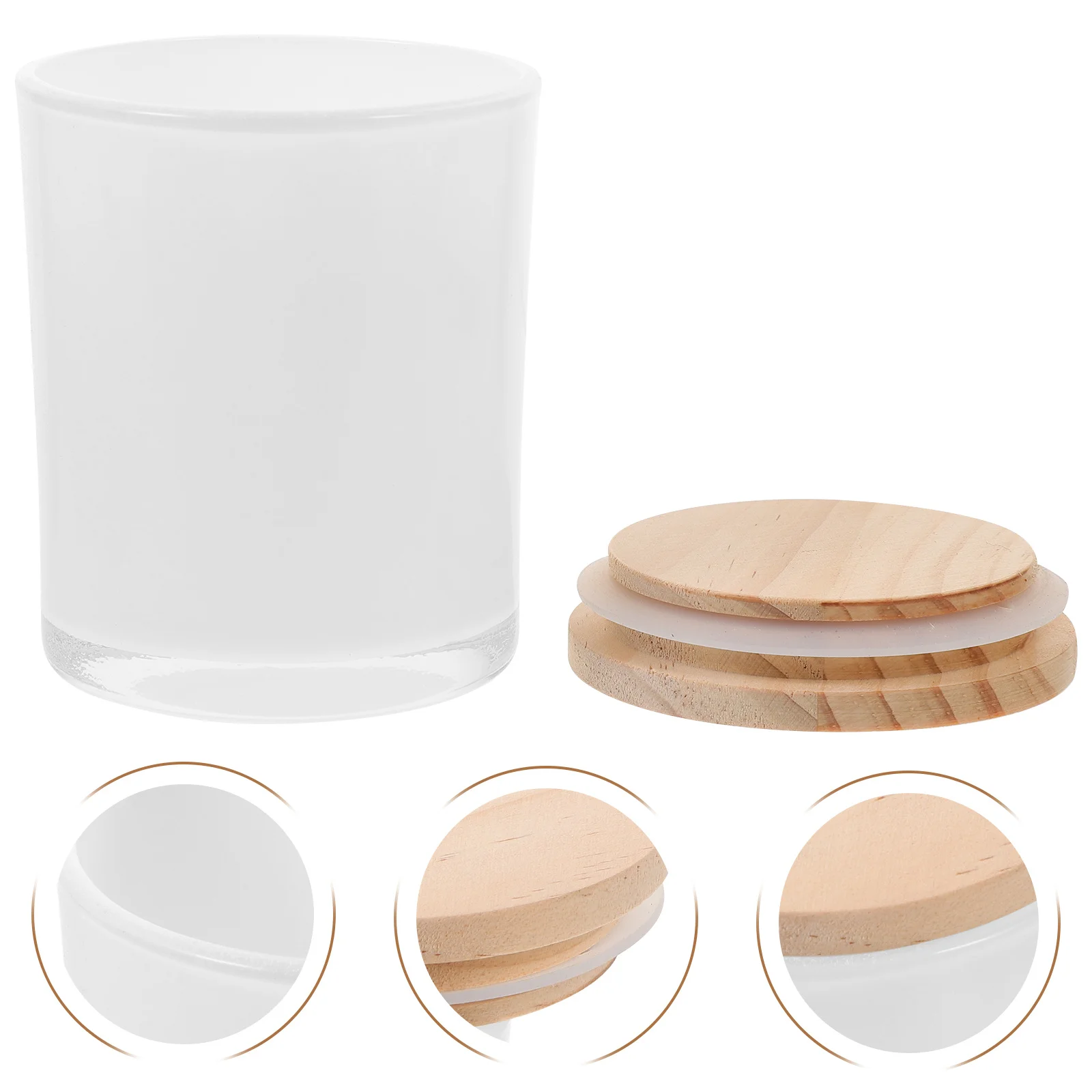 

1pcs Glass Jar With Lid Empty Container For Diy Soy Candles Aromatherapy Craft Decor Tea Light Holder Glass