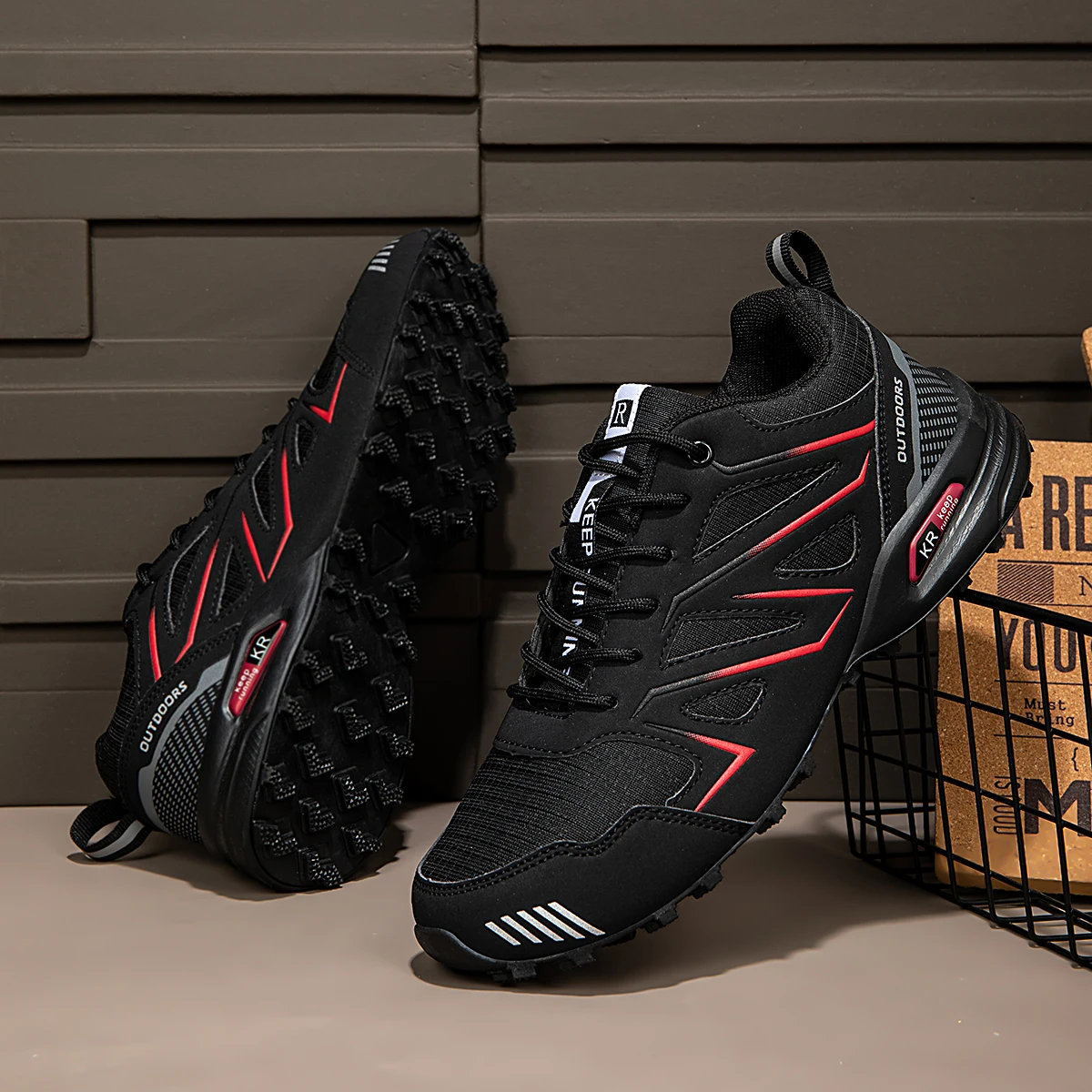 Wasserdichte Herren-Wanderschuhe, atmungsaktives Obermaterial, geeignet für jedes Gelände, Outdoor-Offroad, rutschfest, verschleißfest, Sportschuhe – Detail 38