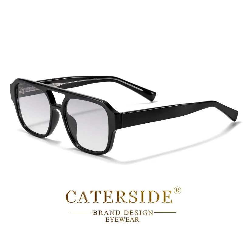 CATERSIDE Classics Herren-Sonnenbrille mit flachem Oberteil und doppeltem Brücken-Design, Sonnenbrille für Damen, Outdoor, Reisen, Strand, ideale Wahl für Geschenke – Detail 14