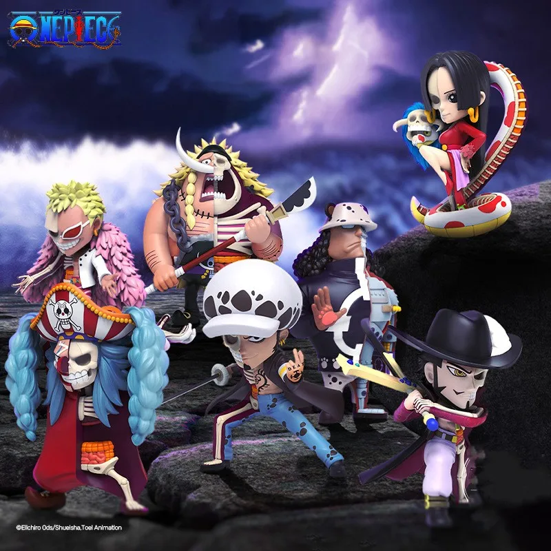 One Piece 10cm Genuine Mightyjaxx Half Skeleton Series Fourth Generation Rebel Bucky Lady Seven Martial Pirate King Blind Box