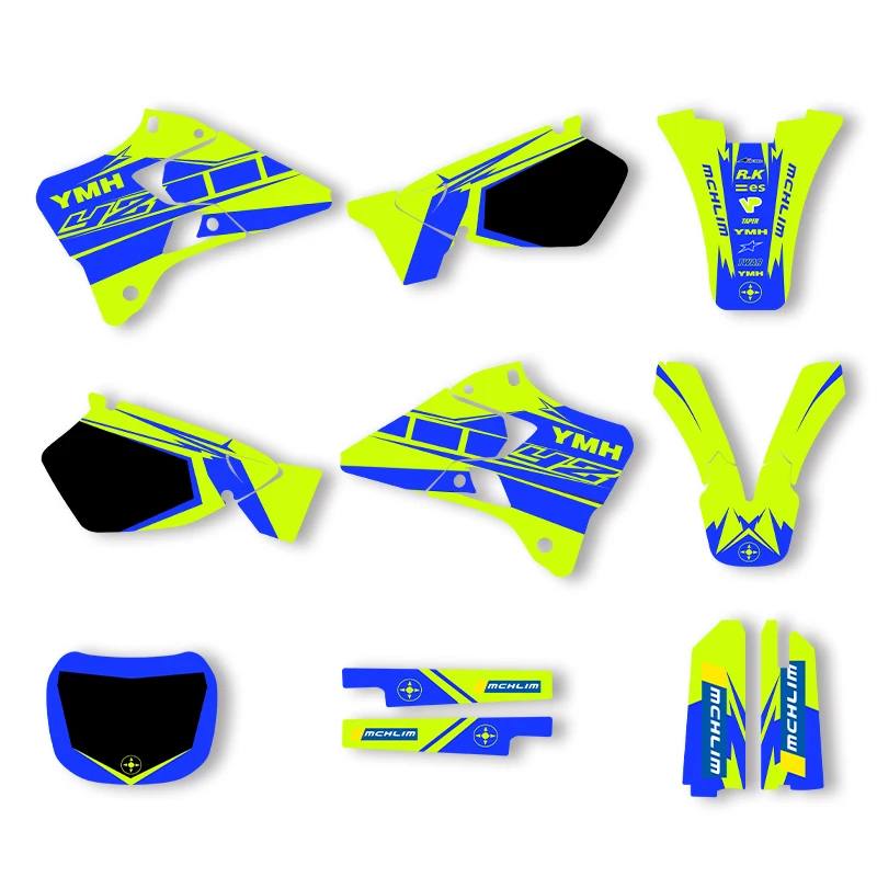

Наклейка на мотоцикл Sawrain, набор наклеек с графикой команды для YAMAHA YZ125-250 1996, 1997, 1998, 1999, 2000, 2001, зеленый, синий 003
