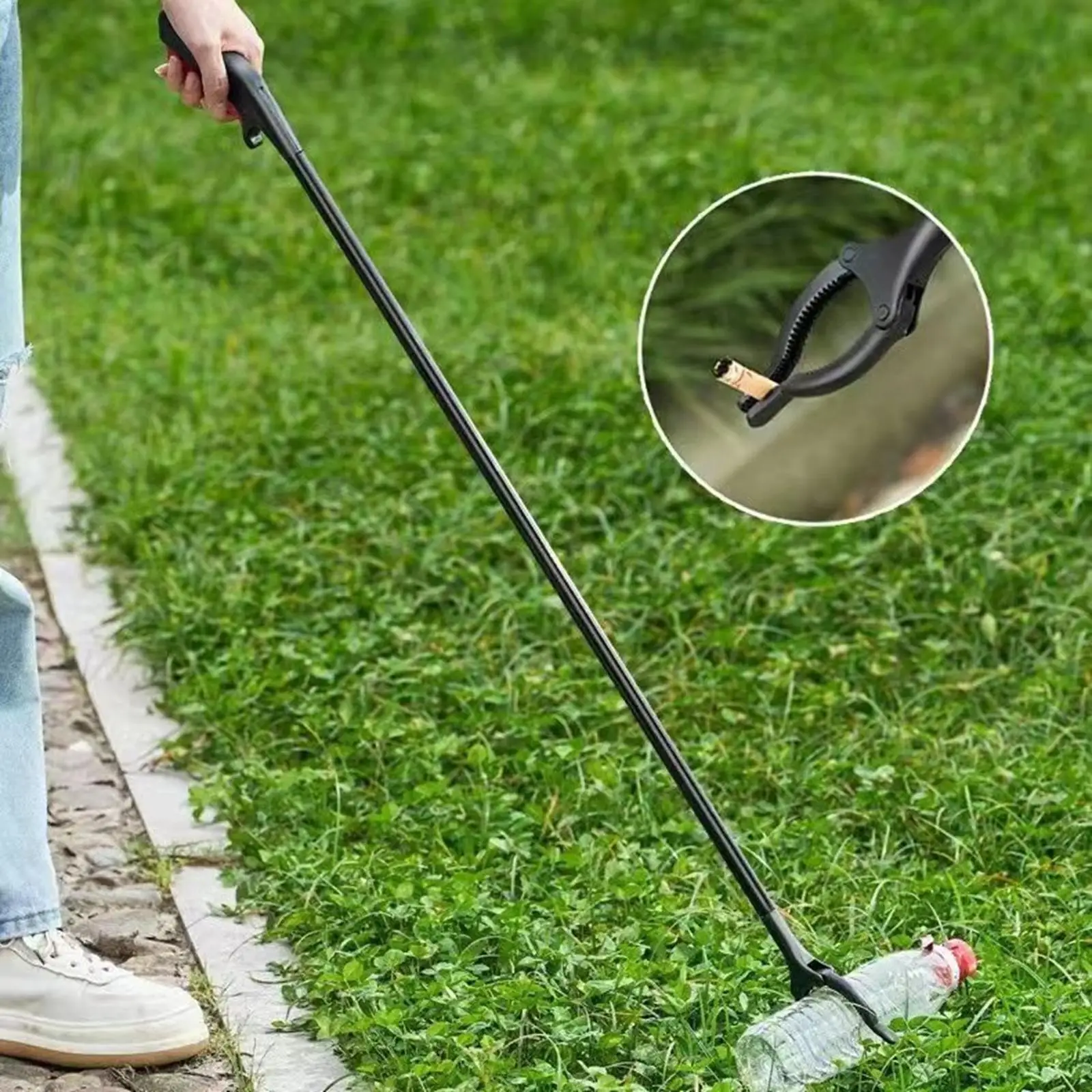 Grabber Reacher Tool Long Arm Extension Nonslip Jaw Lightweight Litter Picker for Yard Cleaning Trash Claw Ergonomic Seniors Aid