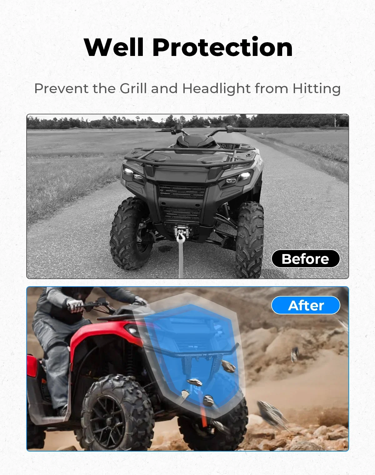 Amortecedor dianteiro KEMIMOTO compatível com Can-Am Outlander 500 700 2WD MAX XT DPS Outlander PRO XU 2023-2024 ATV # 715004952 Guarda