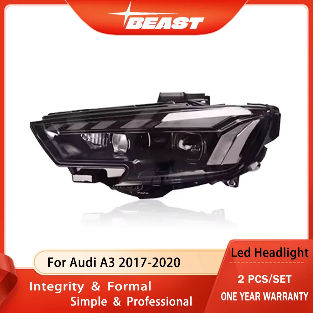 

High quality Headlight for Audi A3 2017-2020 Headlamps Assembly Plug and Play for Audi A3 New Style Front Daytime Running lights