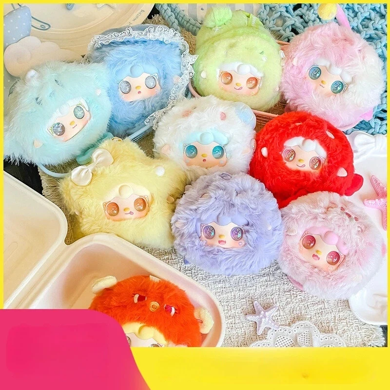 Yooki Authentic Second Generation Ocean Series Plush Doll Pendant Blind Box Pink Bubble Style Bag Charm Gift For Women