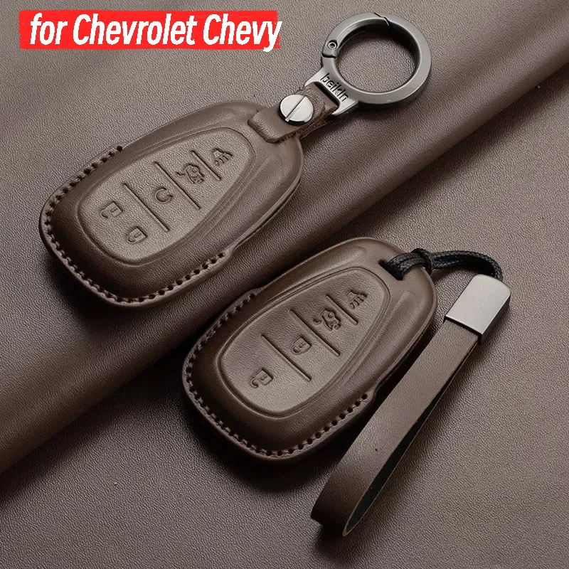 

Car Key Case Cover for Chevrolet Chevy Malibu Camaro Cruze Traverse Spark Equinox Sonic Leather Car Key Protector Accessories