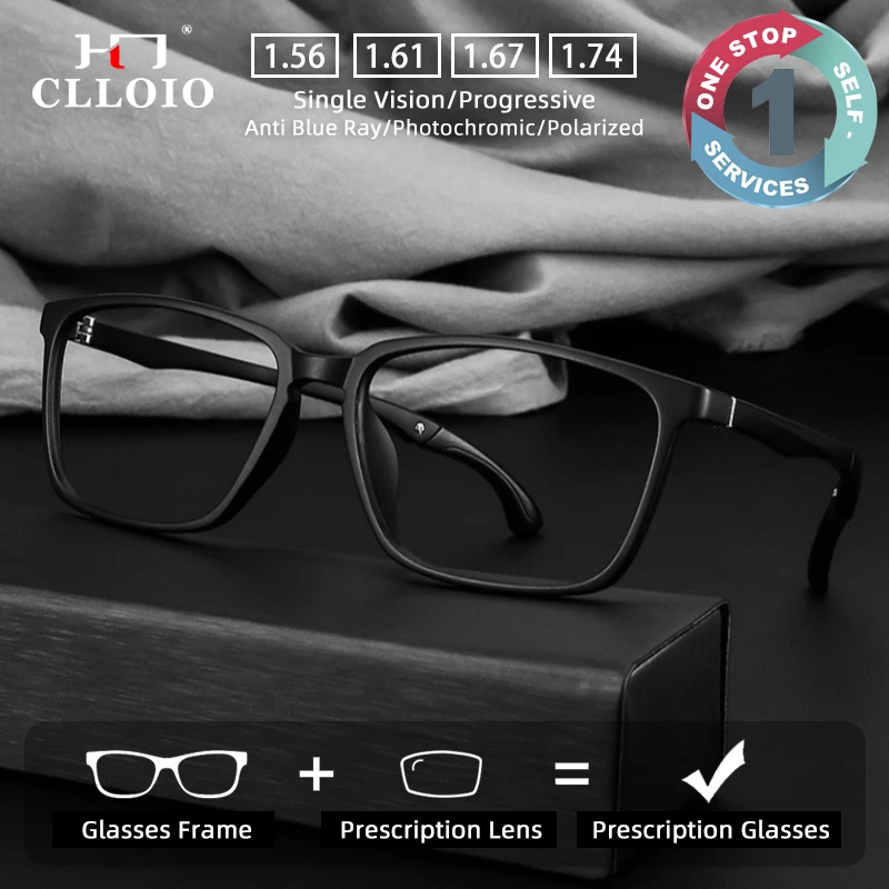

Очки CLLOIO Classic Sporty TR90 с диоптриями, защитой от синего света, эластичные, регулируемые, для коррекции близорукости, прогрессивные очки для чтения