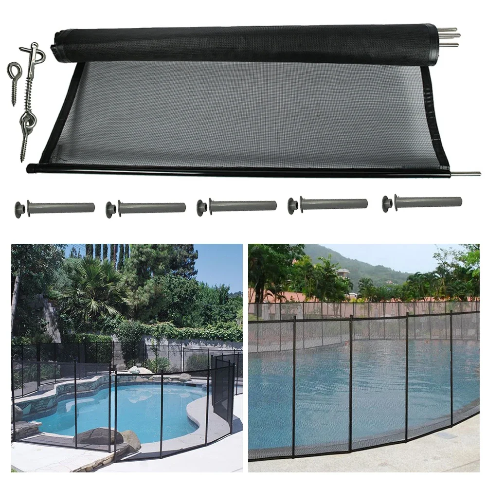 Imagem -05 - Cerca de Segurança Piscina Removível Porta Preta Faça Você Mesmo Mesh Esgrima Proteger Portão Piscinas Terrestres ao ar Livre Faça Você Mesmo 4ft x 12ft