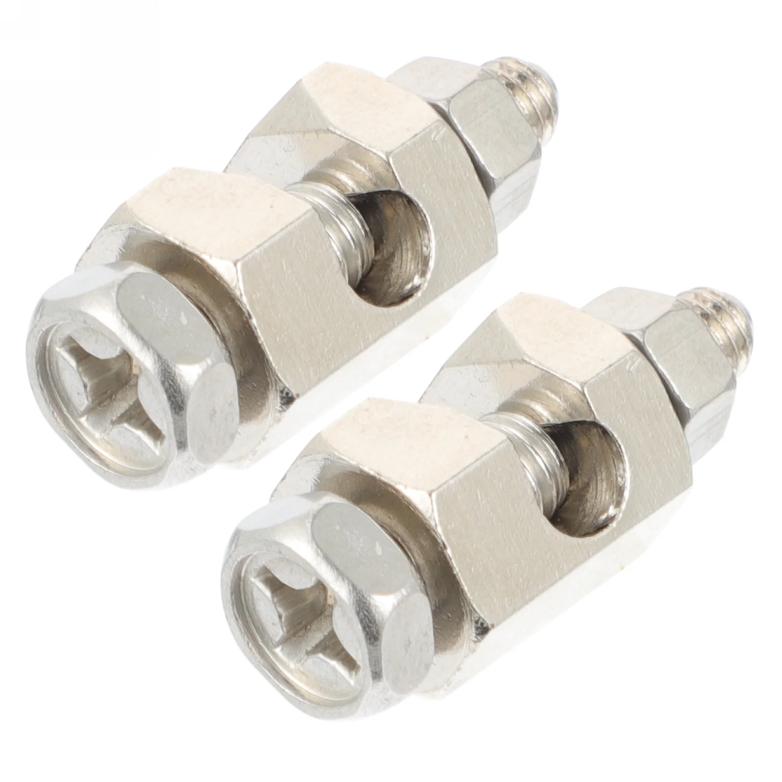 คลิปยึดสายดินพลังงานแสงอาทิตย์ 2 ชิ้น ดีไซน์หกเหลี่ยมขนาดกะทัดรัด ตัวหนีบสายดินแบบยึดติด สำหรับโมดูลเซลล์แสงอาทิตย์ ตัวหนีบยึดโครงแบบขันสกรู