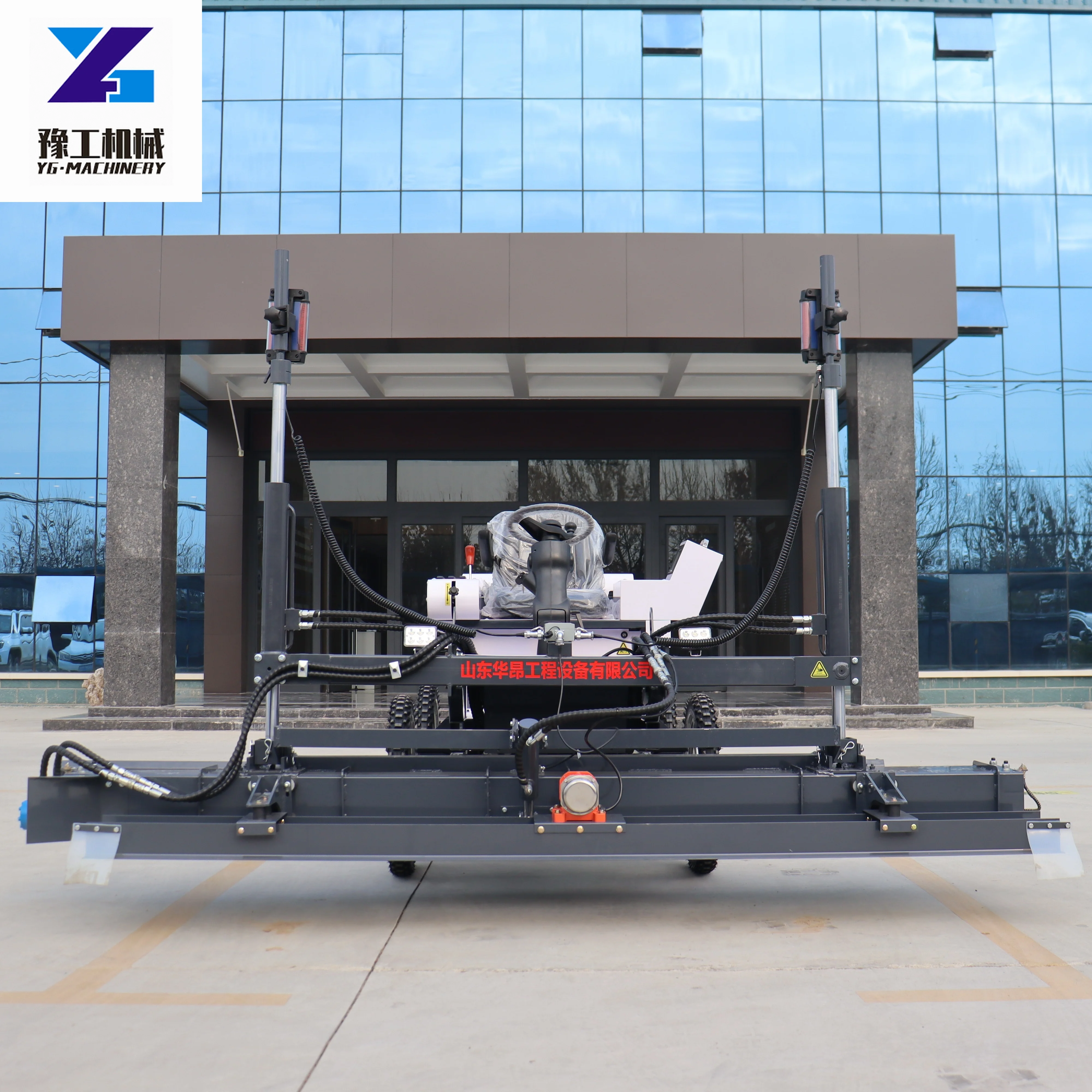 Four Wheel Laser Leveling Machine Concrete Screed Vibratory Screed Cement Screed Used For High Efficiency Ground Leveling