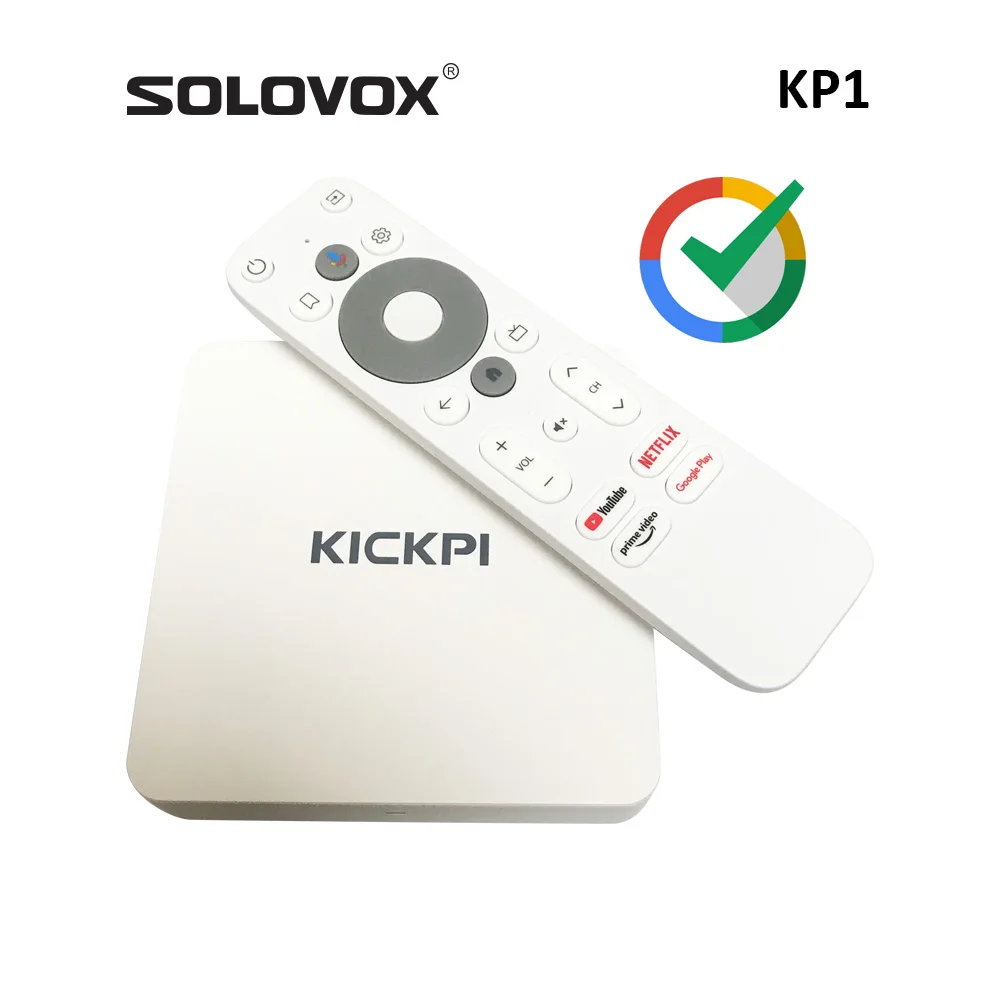 SOLOVOX Androidtv 11 KP1 Box Google معتمد Netflix 4K Full HD مدعوم DDR4 2G RAM 32G ROM KICKPI Android TV Player