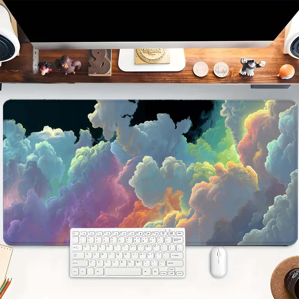 

Цветной коврик для мыши Cloud Art Design XXL игровой коврик для мыши резиновая основа с прошитыми краями нескользящий коврик для клавиатуры большие настольные аксессуары