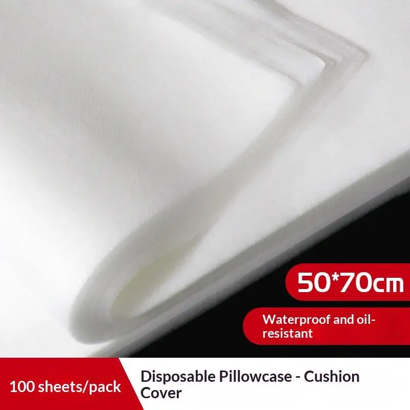 100Pcs Disposable Nonwoven Face Cradle Cover 50*70cm Waterproof For Massage Spa Beauty Headrest