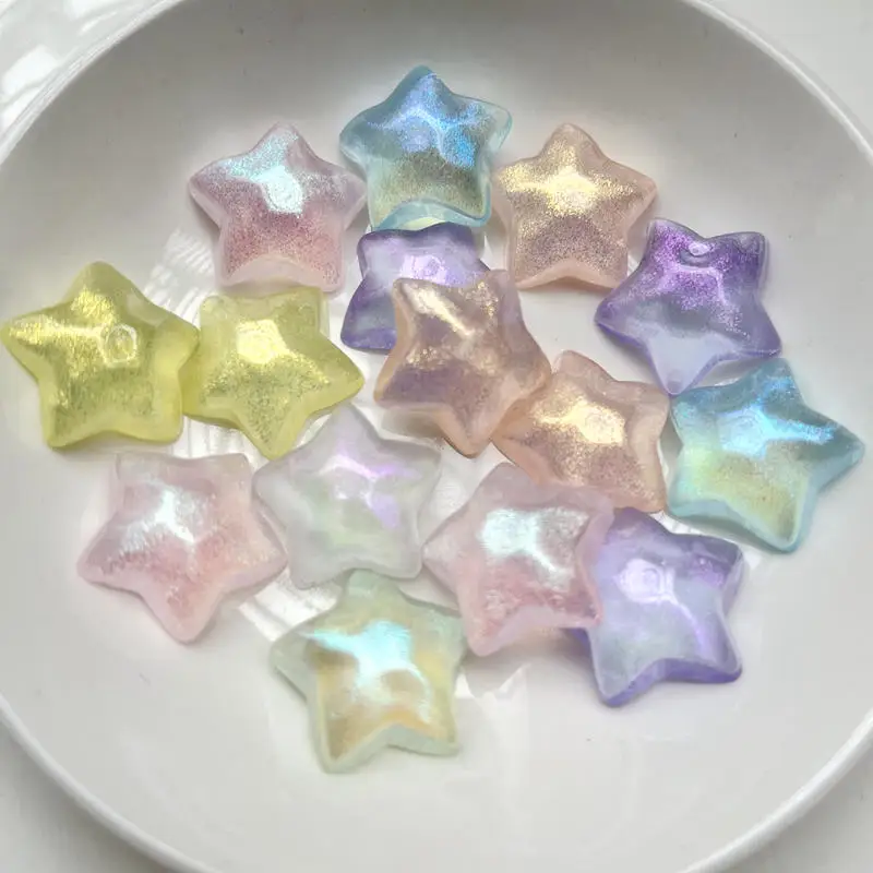 22mm five pointed star mermaid star sky color acrylic rhinestone crystal flat back DIY clothing jewelry hairpin decoration