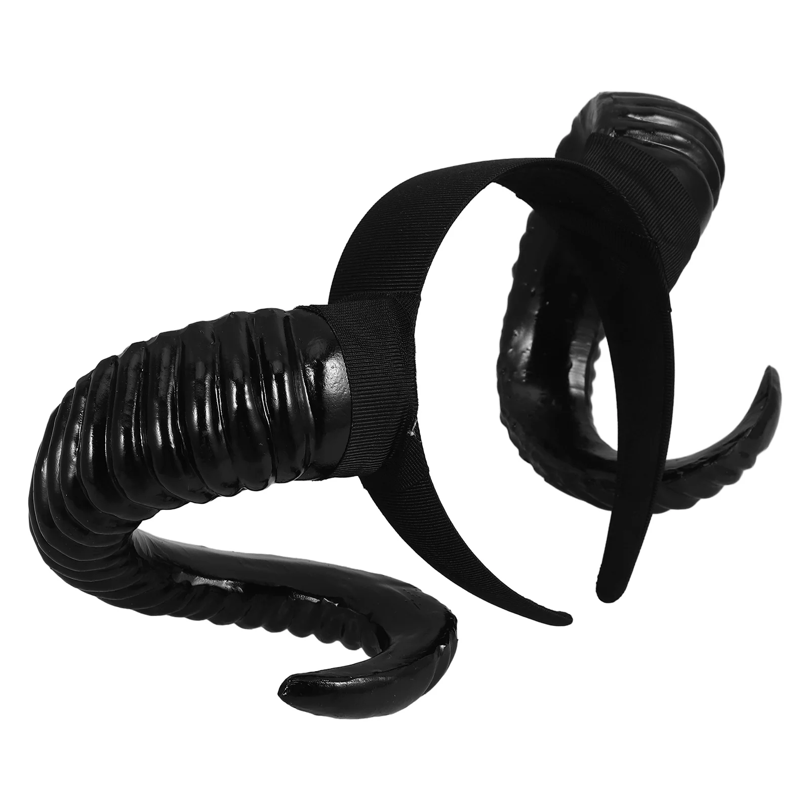 Men's Headbands Hairband for Party Halloween Cool Trumpet Fancy Black Funny Ox Horn Hoop Man