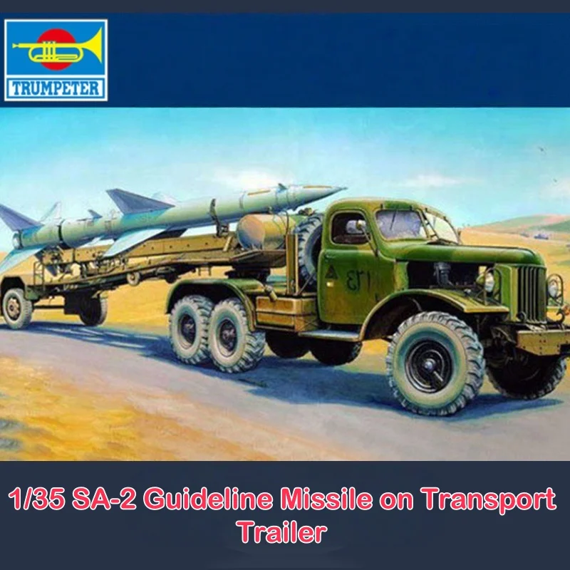 

TRUMPETER 1/35 SA-2 Направляющая ракета на транспортном прицепе Пластиковая сборка-головоломка Модель игрушки