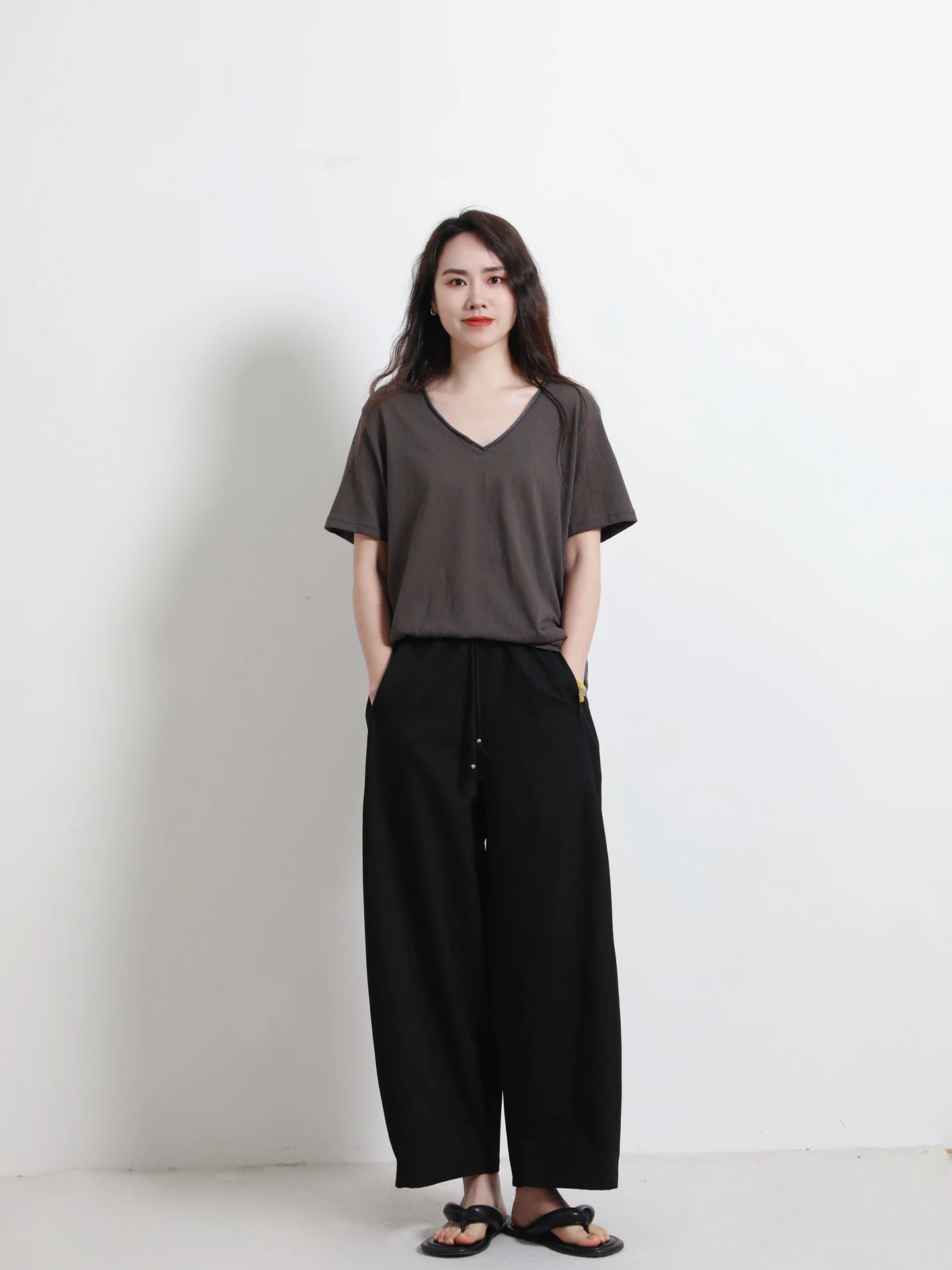 

Женские джинсы Dark Mountain: модные свободные брюки прямого кроя на весну-лето, укороченные (7/8), в повседневном стиле