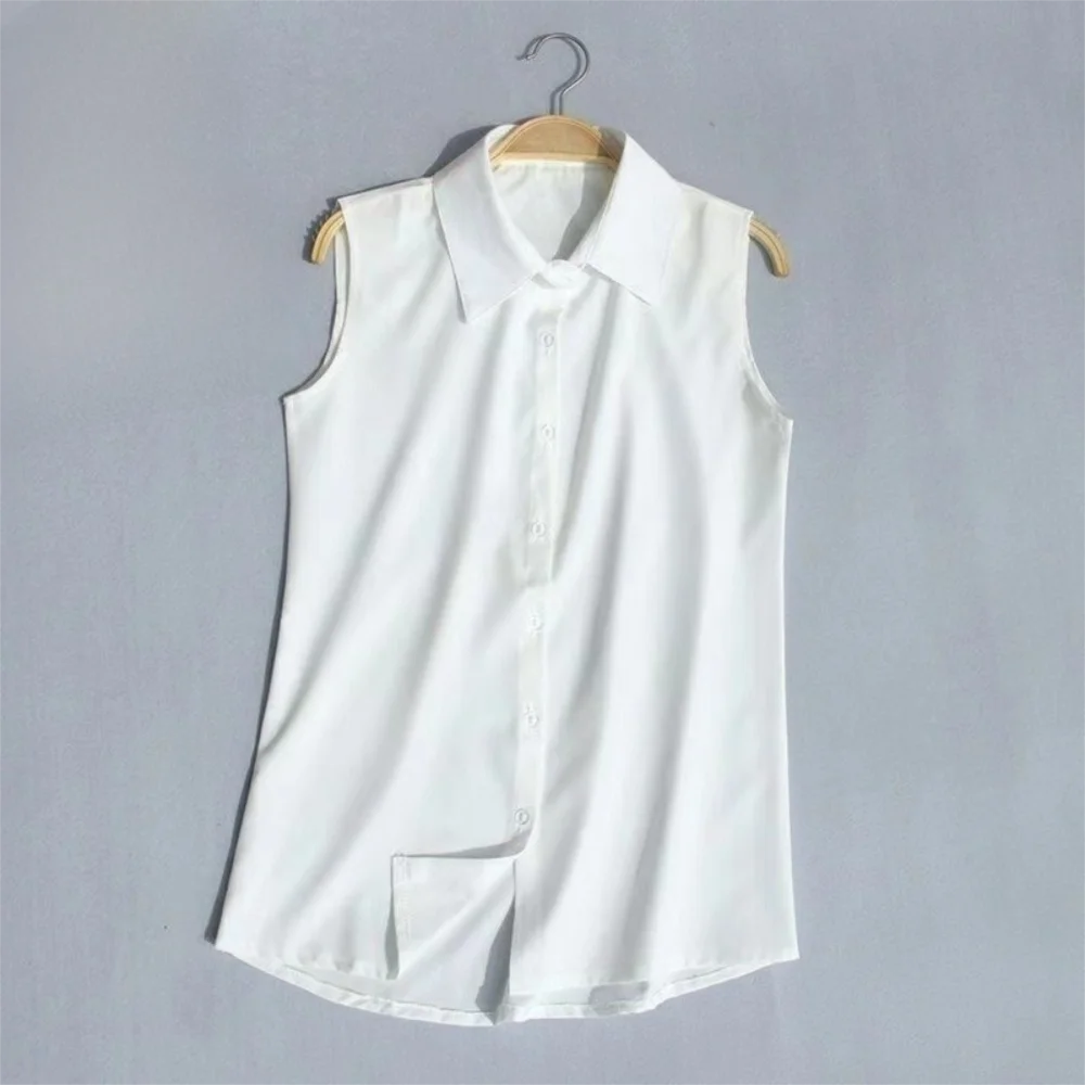 

Creative Loose Fit Women Tank Top Slimmin Stand Collar Female Vest Breathable Lady Top Inner Wear