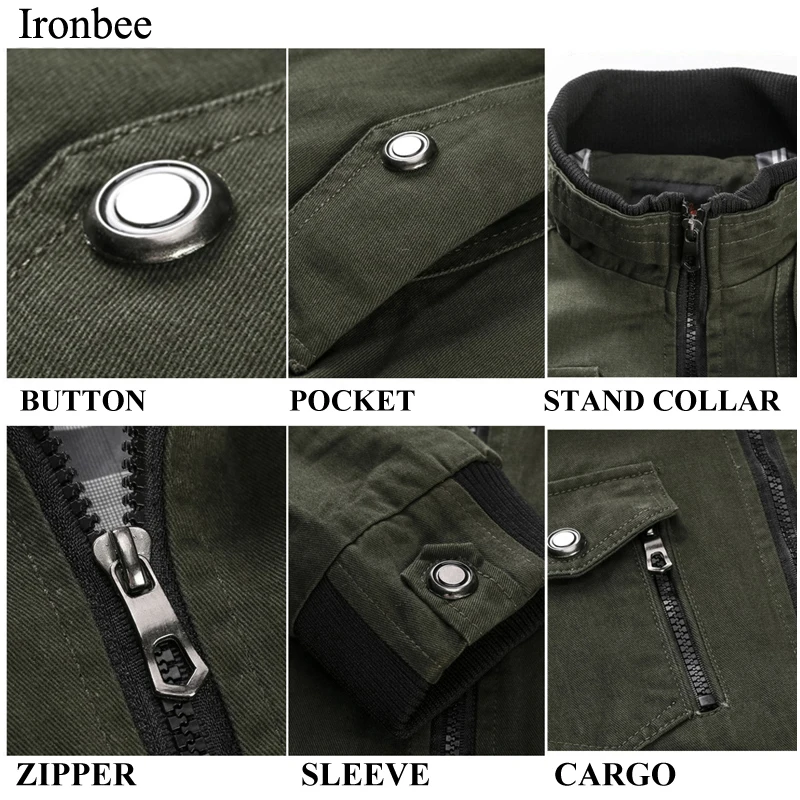 Men\'s Jacket Military Tactical Man Jackets Coat Zipper Cargo Jackets Stand Collar Outwear Cotton Windbreaker Tops 2022 New Brand