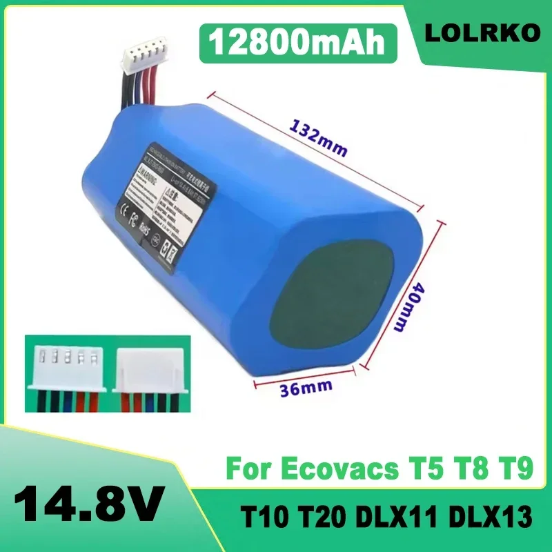 2025 NEW14.8V 12800mAh battery For ecovacs deebot T5 T8 T9 T10 T20 DLX11 DLX13 DLN12 X1 X1omni X1turbo Sweeping Robot Battery