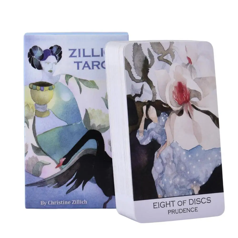 

78-Card Deck Zillich Tarot With Paper Guidebook Colorful Ink Painting Style For Friends Entertainment Board Game