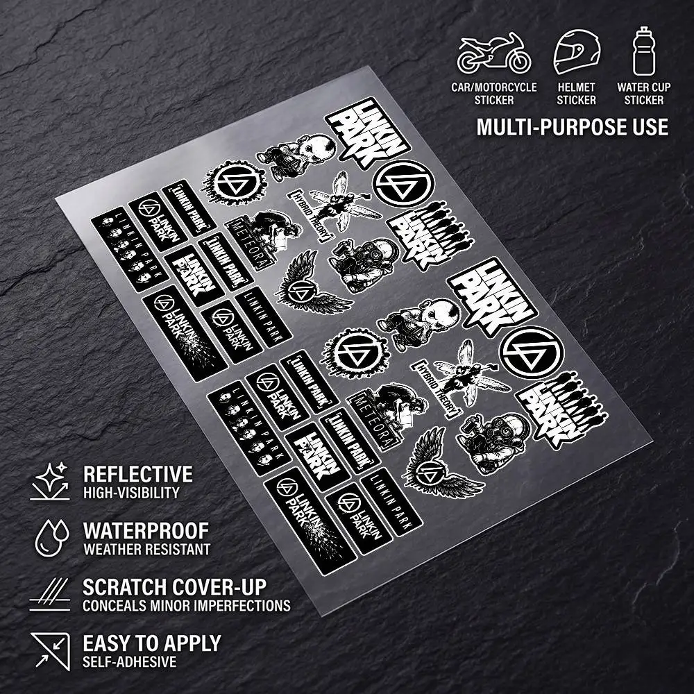 Pegatinas impermeables reflectantes universales L-Linkin P-Park a la moda, resistentes a los arañazos, para automóvil, motocicleta, casco, taza, refrigerador
