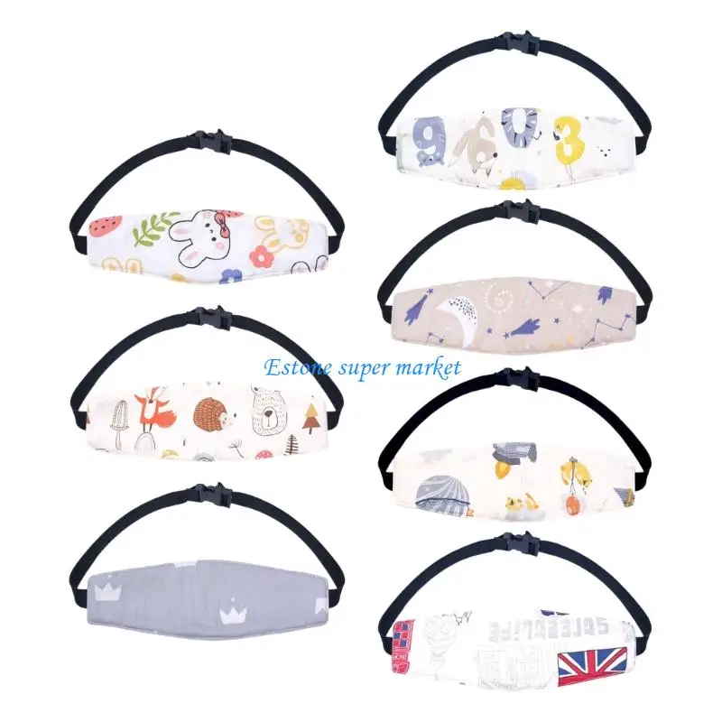 090B حزام تثبيت رأس الطفل المرن لدعم سلامة عربات الأطفال، يمكن غسله في الغسالة #1