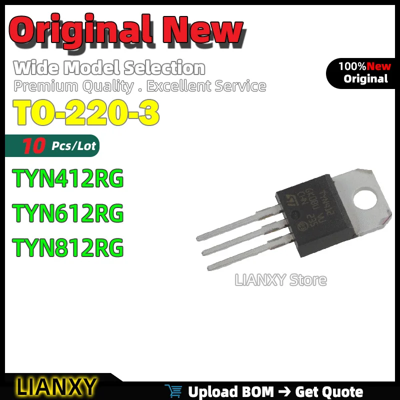 10pcs TO-220-3 TYN412RG TYN612RG TYN812RG TRIAC New Original