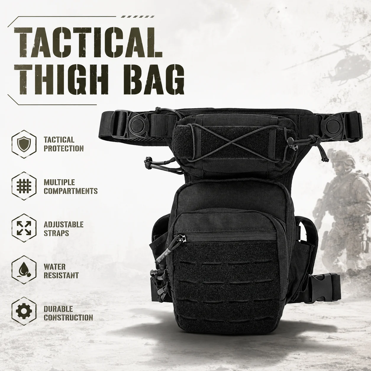 Tactical Drop Leg Bag Military Outdoor Waist Thigh Pack Motorcycle Riding Phone Pouch Camping Hiking Multifunctional Fanny Pack