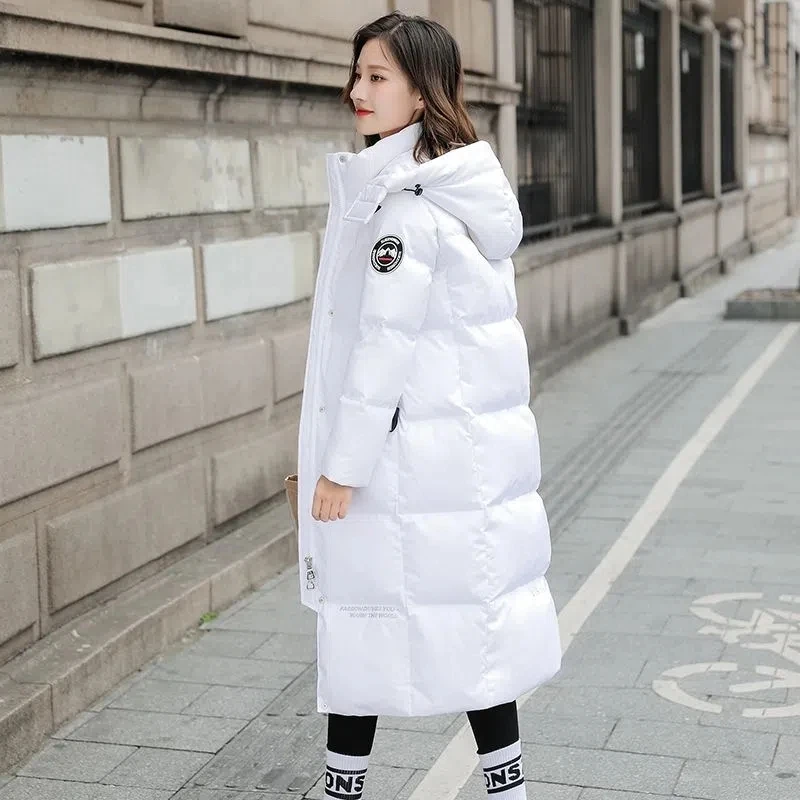 Casaco à prova de frio feminino, casaco longo solto, temperamento quente, maré, versão coreana, nova moda, inverno 2022