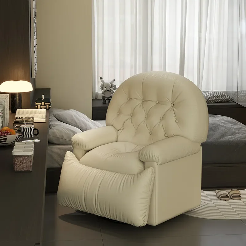Ergonomic Computer Chair Space Saving Recliner Soft Upholstered Lounge Seat for Home Office Living Room Compact Design