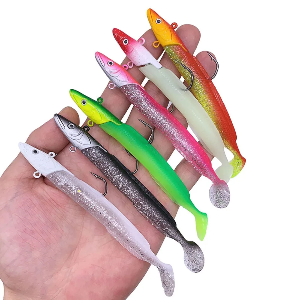 2024 الكربون الصلب الأسماك ثعبان البحر إغراء ريش الماكريل سمك القد الاصطناعي لينة الطعم ثلاثة أضعاف الطعم البحر الصيد الرصاص تهزهز رئيس