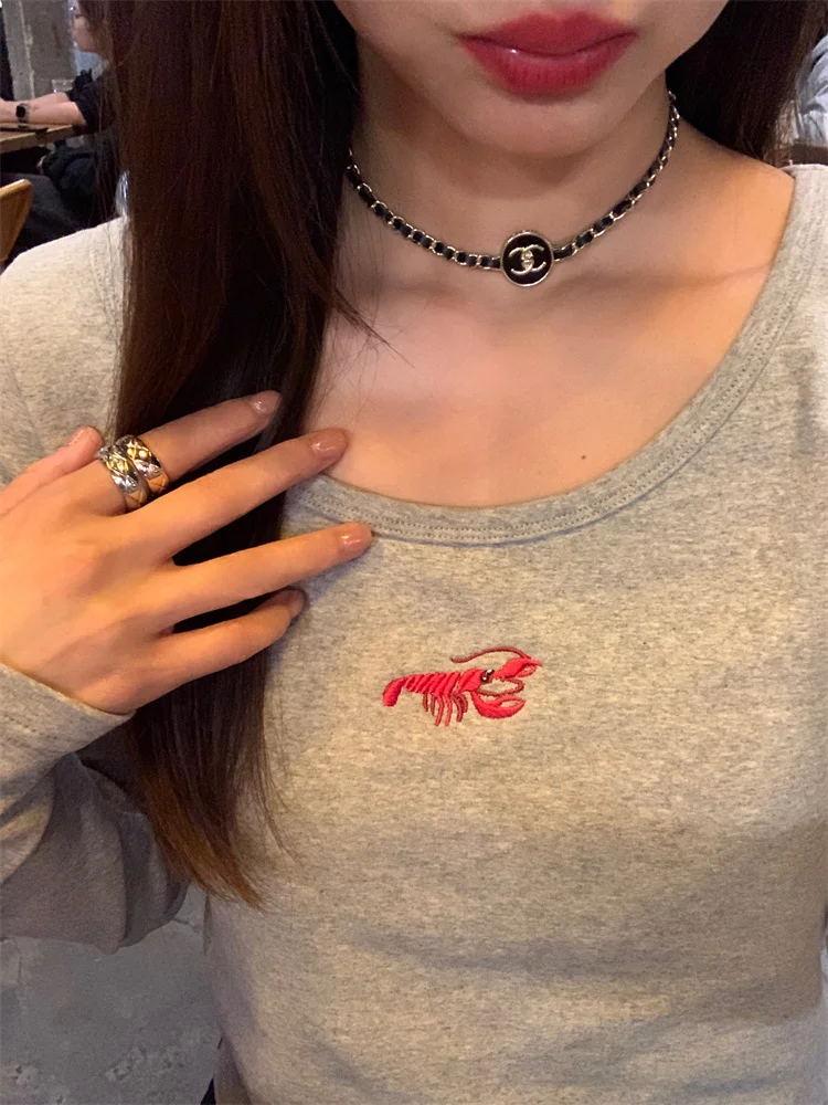 Damska długa koszulka bazowa na jesień i zimę, do noszenia pod spód lub na wierzch, Design Sensation, mieszanka bawełny i poliestru, T-shirt.