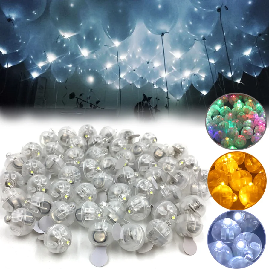 

C2 50Pcs Tumbler Small Round Ball Light Balloon LED Flash Luminous Lamps Lantern Light for Wedding Party Birthday Decoration