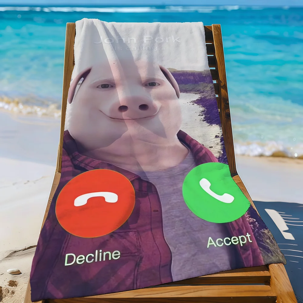 Funny John Pork is Calling Meme Towel For Swim Yoga Gym Quick Drying Soft and skin-friendly Beach Towels All-Season