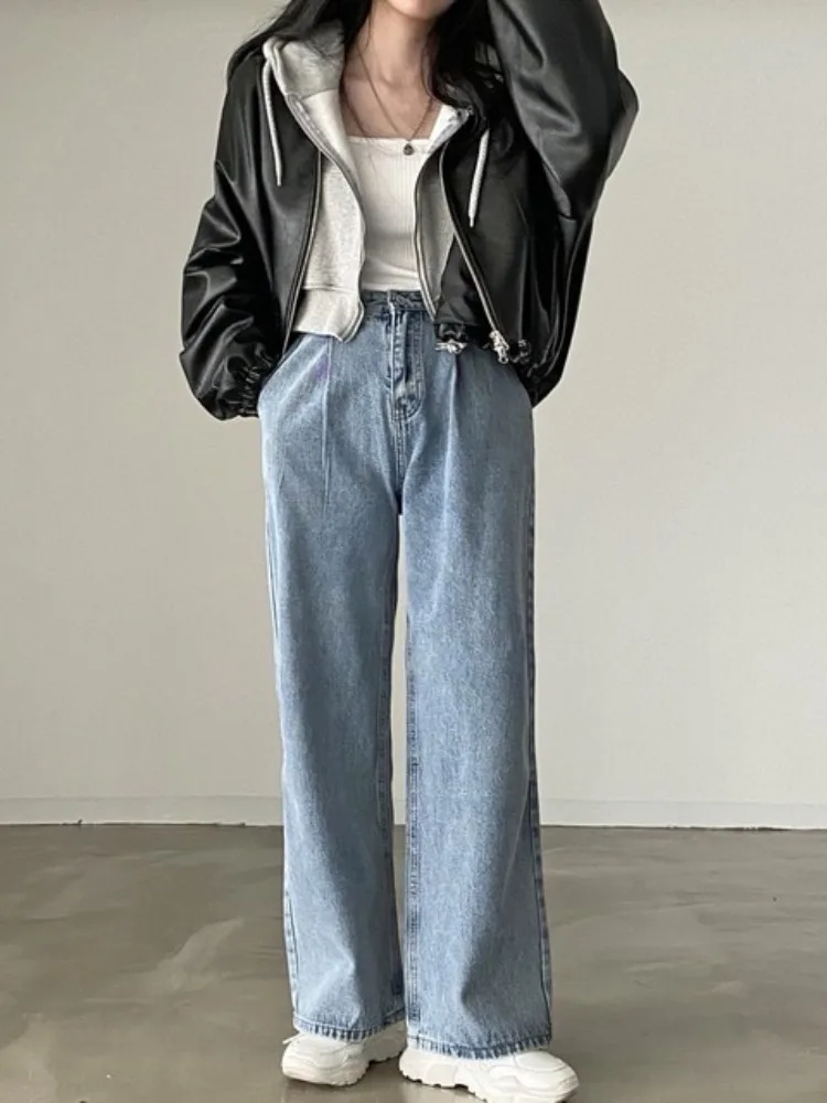 Jaqueta de Motocicleta Fena Estilosa para o Outono com Gola Alta, Cinto com Cordão, Design de Bolsos andes e Zíper