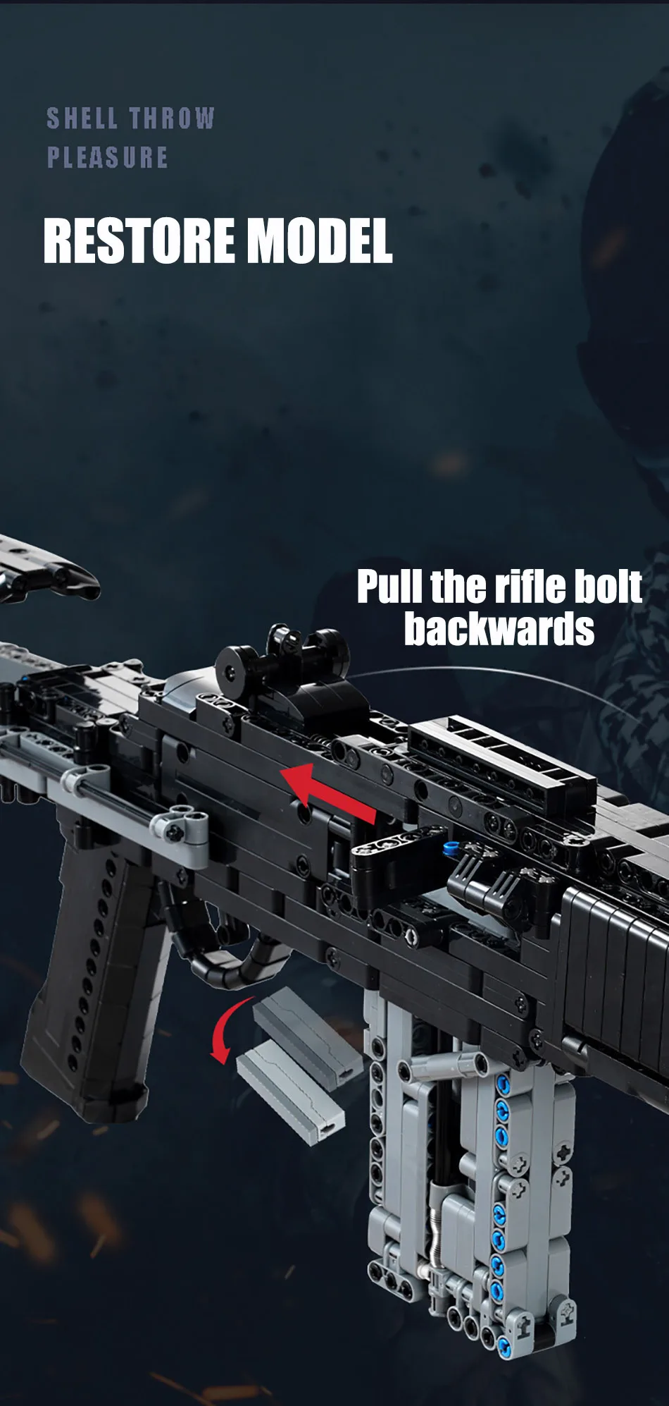 Militär-Gewehr MK14 Kampfgefeuerwaffe Armee M24 Scharfschützengewehr Modellbausatz Bausteine Spielzeug für Kinder Jungen Geschenke – Detail 5