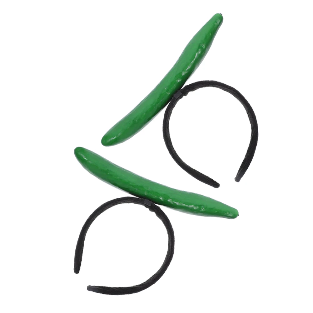 

2pcs Cucumber Hairband Vegetable Hoop Festive Food Bands Party Accessories Novelty Hairstyle Adult Cosplay Headband Halloween