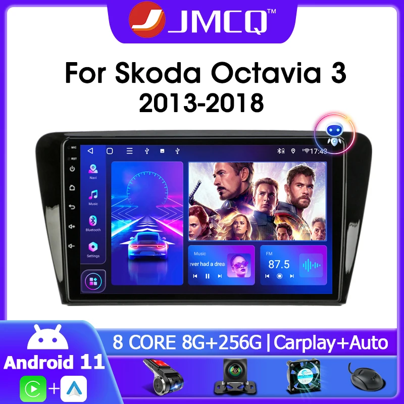 

JMCQ 2din Android 11.0 Car Radio Multimedia Player For Volkswagen SKODA Octavia 3 A7 2013-2018 Navigation GPS Head Unit Carplay