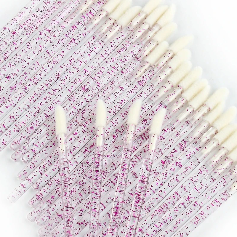 Lanjinglin 5/50 szt. Jednorazowe pędzelki do ust, pędzle do makijażu, aplikatory do szminki, różdżki, narzędzia do przedłużania rzęs, akcesoria kosmetyczne