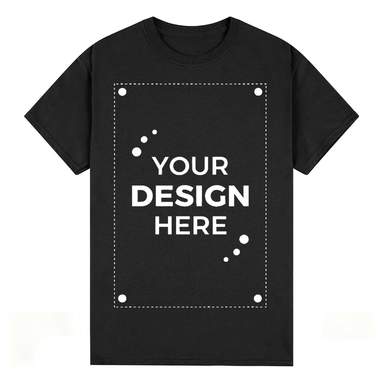 Custom 100% Cotton T-Shirt Personalized DIY Logo Text Photo Print Unisex Black Tee Shirts Men Women Casual Customized Gift Tops
