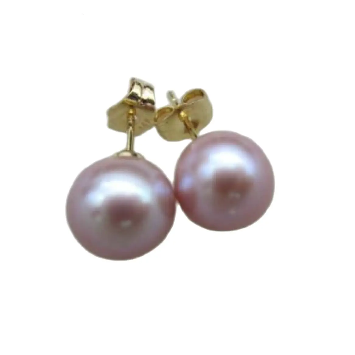 

A pair Charming AAA 9-10mm natural genuine south sea purple pearl earring 14k/20