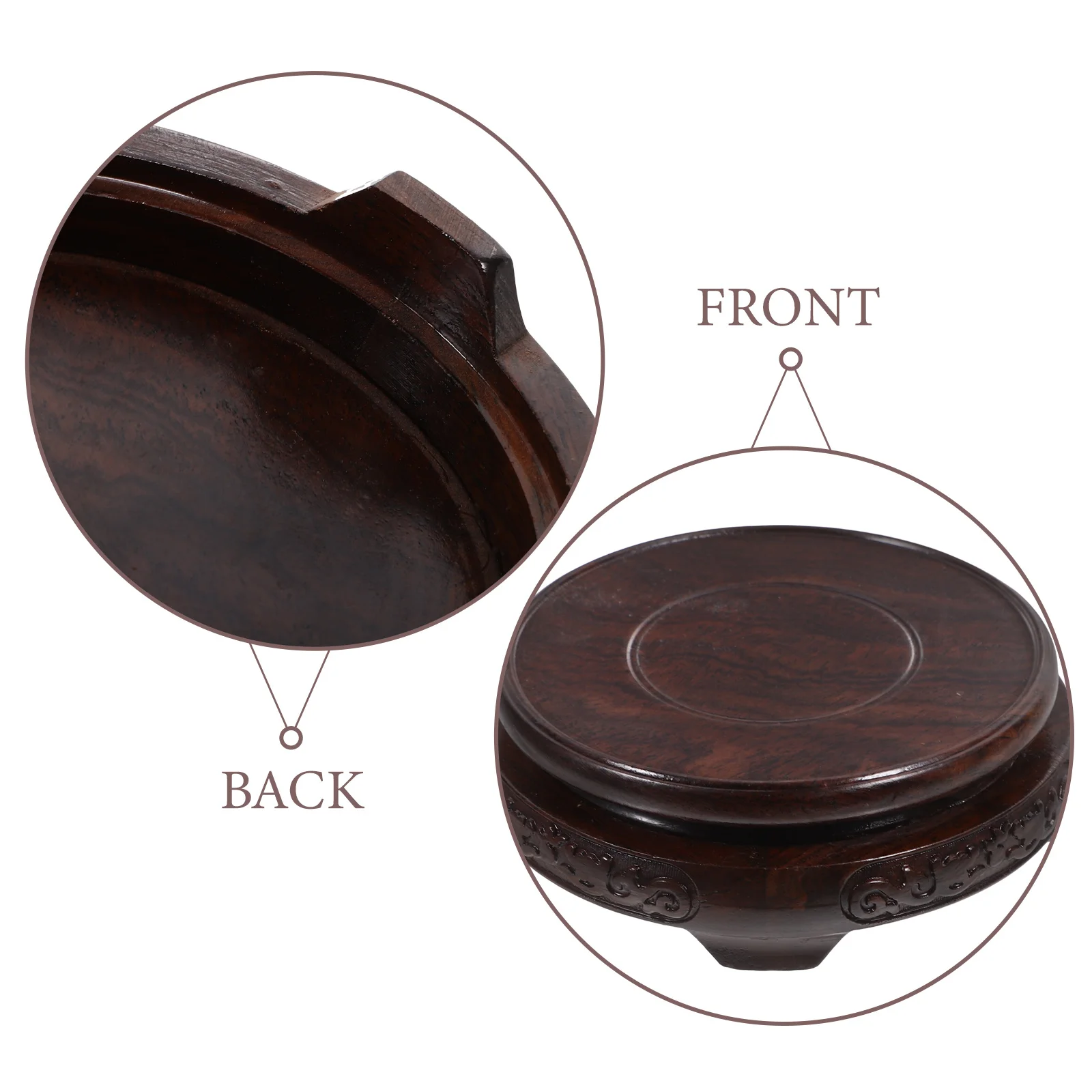 

Solid Wood Pot Holder Desktop Base Tea Display Stand Portable Snack Serving Tray Teapot Mini Round Wooden Kettle