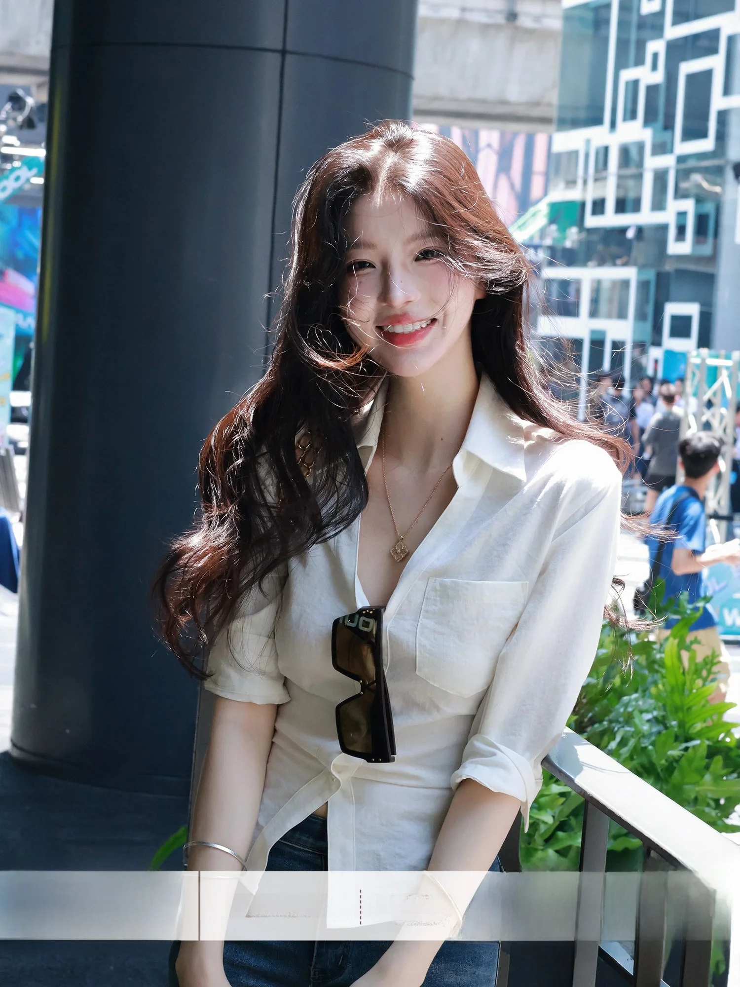 

Laid-back Style Pure White Linen Belted Shirt Women's Spring Summer Versatile Top Knot Waist-exposing Casual Wear
