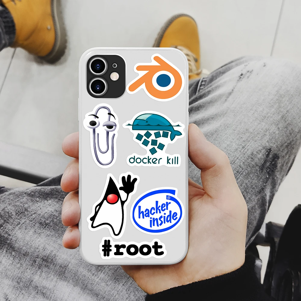 Hacker Programming Stickers Developers Languages PVC Waterproof Application Logo for Laptop Suitcase Skateboarding Fridge Phone