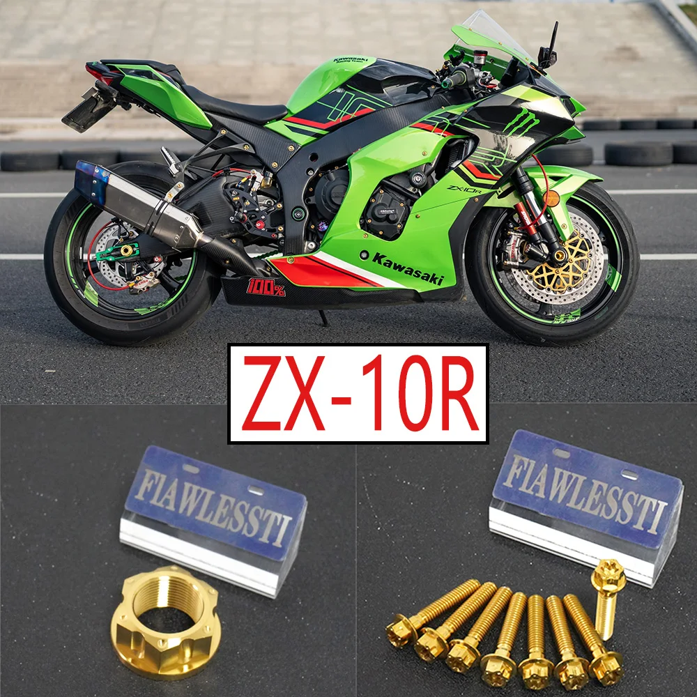 

FLAWLESSTI Gr5 Titanium Bolt Magneto Clutch Pluse Chain Cover Rear Frame Side Stand Oil Tank Bolt Rear Nut For Kawasaki ZX-10R